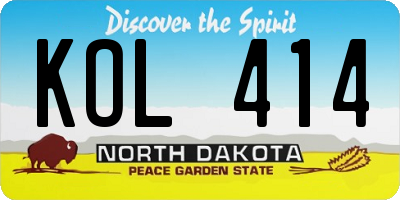 ND license plate KOL414