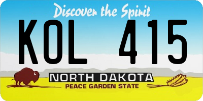 ND license plate KOL415