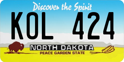 ND license plate KOL424
