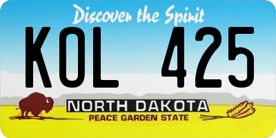 ND license plate KOL425