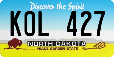 ND license plate KOL427