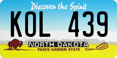 ND license plate KOL439