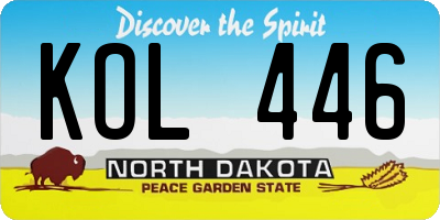 ND license plate KOL446