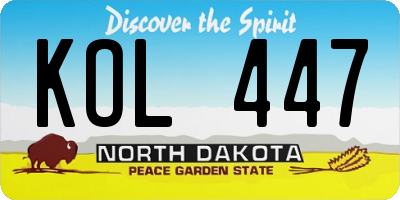 ND license plate KOL447