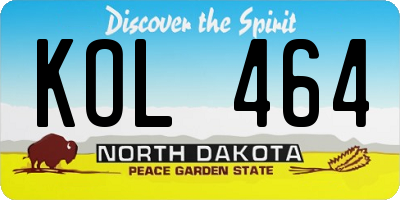 ND license plate KOL464
