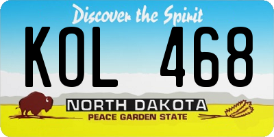ND license plate KOL468