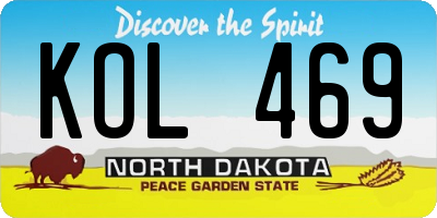 ND license plate KOL469