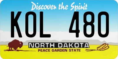 ND license plate KOL480