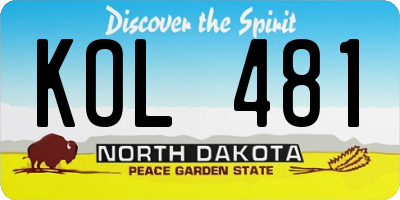 ND license plate KOL481