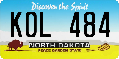 ND license plate KOL484