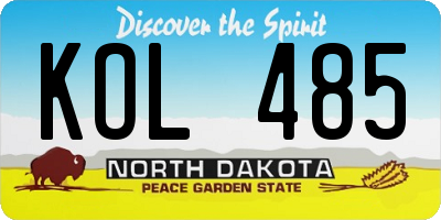 ND license plate KOL485