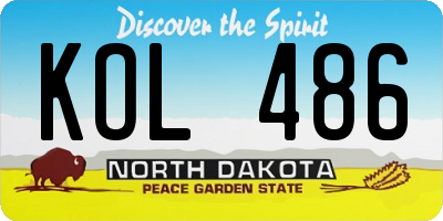 ND license plate KOL486