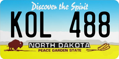 ND license plate KOL488