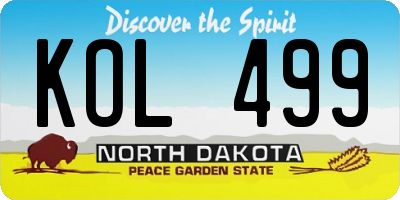 ND license plate KOL499