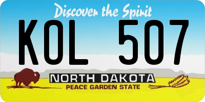 ND license plate KOL507