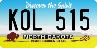 ND license plate KOL515