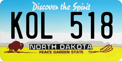 ND license plate KOL518