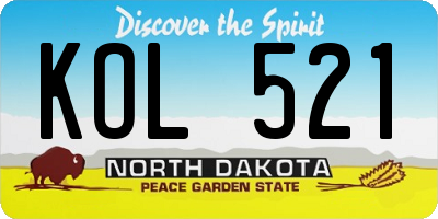 ND license plate KOL521