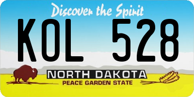 ND license plate KOL528