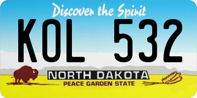 ND license plate KOL532