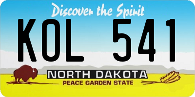 ND license plate KOL541