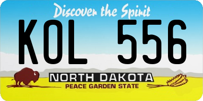 ND license plate KOL556