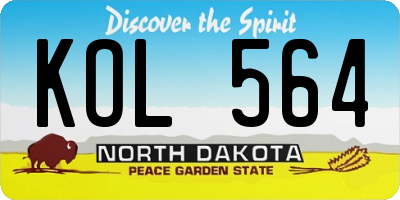 ND license plate KOL564