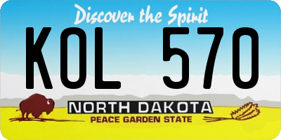 ND license plate KOL570
