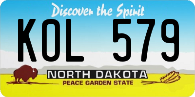ND license plate KOL579