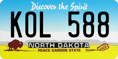 ND license plate KOL588