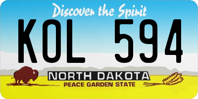 ND license plate KOL594