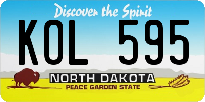 ND license plate KOL595