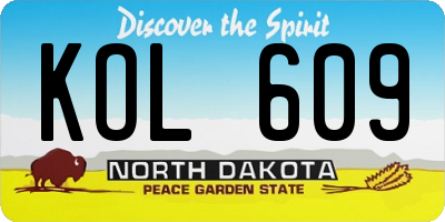 ND license plate KOL609