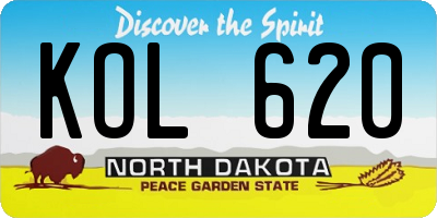 ND license plate KOL620