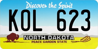 ND license plate KOL623