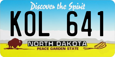 ND license plate KOL641