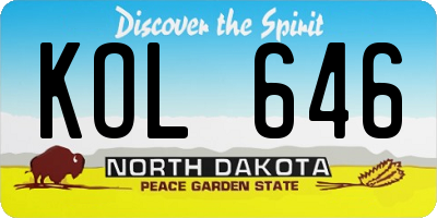 ND license plate KOL646