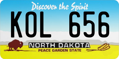 ND license plate KOL656