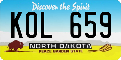 ND license plate KOL659