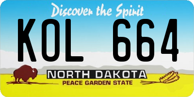 ND license plate KOL664
