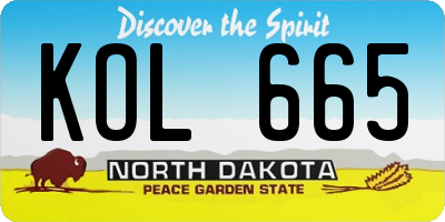 ND license plate KOL665