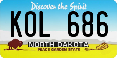 ND license plate KOL686