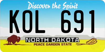 ND license plate KOL691