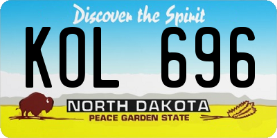 ND license plate KOL696