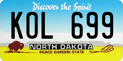 ND license plate KOL699
