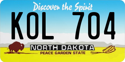 ND license plate KOL704