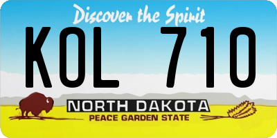 ND license plate KOL710