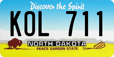 ND license plate KOL711