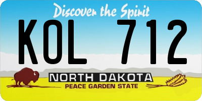 ND license plate KOL712