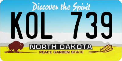ND license plate KOL739